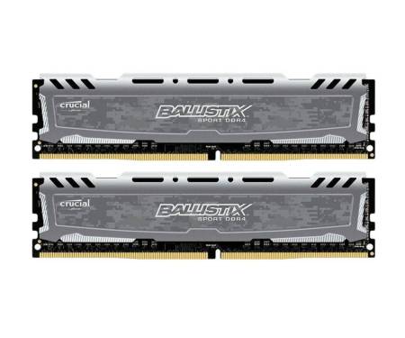 Crucial DIMM 8Gb KIT(2x4Gb) DDR4 PC2400 Ballistix Sport LT Gray (BLS2C4G4D240FSB)