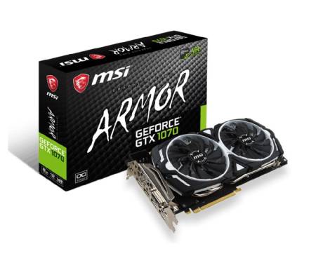 видеокарта MSI GeForce GTX 1070 ARMOR 8G OC