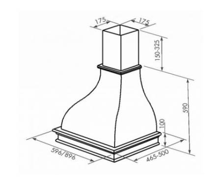 Вытяжка ELEYUS Solo Country 1000 LED SMD 90 N