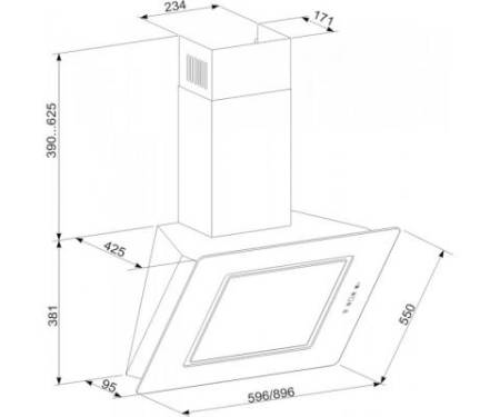 Вытяжка ELEYUS Venera A 1000 LED SMD 60 WH