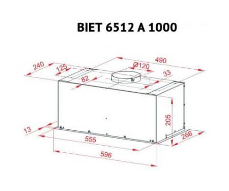 Вытяжка Perfelli BIET 6512 A 1000 W LED