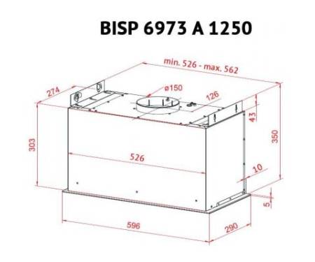 Вытяжка Perfelli BISP 6973 A 1250 BL LED Strip