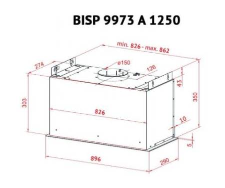 Вытяжка Perfelli BISP 9973 A 1250 W LED Strip