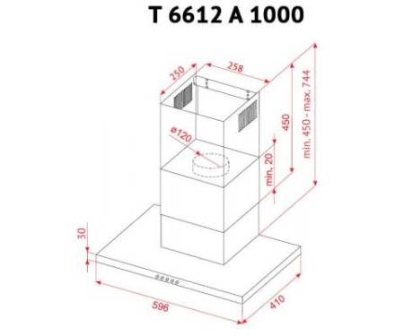 Вытяжка Perfelli T 6612 A 1000 IV LED