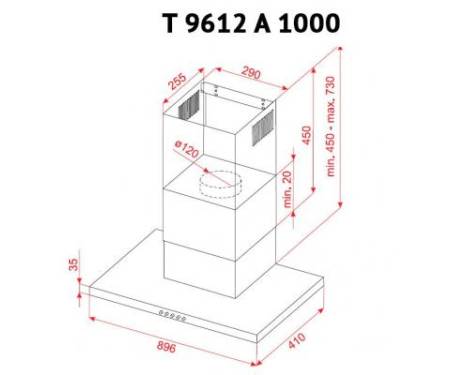 Вытяжка Perfelli T 9612 A 1000 IV LED