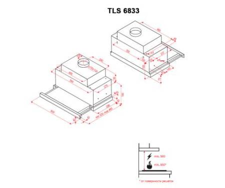 Вытяжка Perfelli TLS 6833 W LED STRIPE