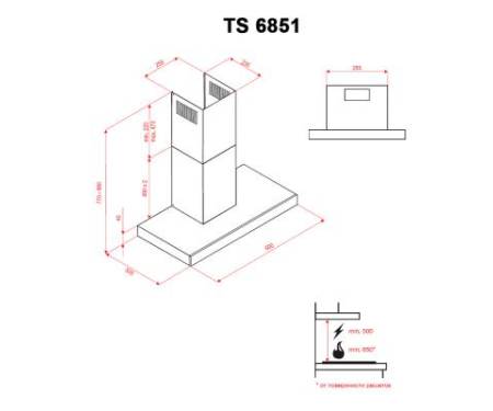 Вытяжка Perfelli TS 6851 I /BL