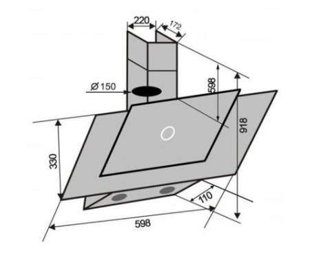 Вытяжка Ventolux Diamond 60 BK (750) TC