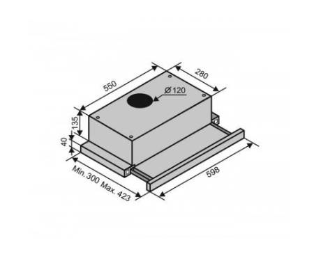 Вытяжка Ventolux GARDA 60 BK (650) IT H