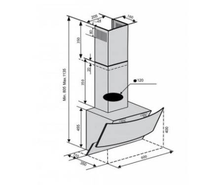 Вытяжка Ventolux WAVE 60 WH (750) TRC