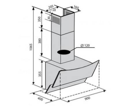 Вытяжка Ventolux WAVE 90 WH (1000) TRC IT