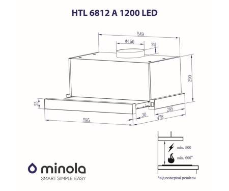 Вытяжка Minola HTL 6812 I 1200 LED
