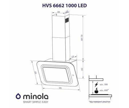Вытяжка Minola HVS 6662 BL/I 1000 LED