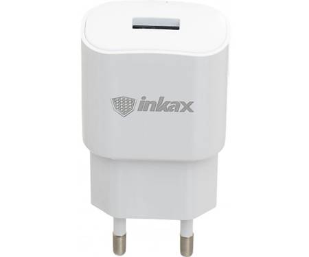 Зарядное устройство INKAX CD-27 Travel charger + Type-C cable 1USB 2.1A White