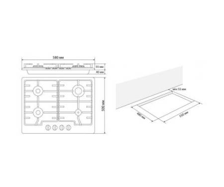 Варочная поверхность ELEYUS GRACIA 60 WH C