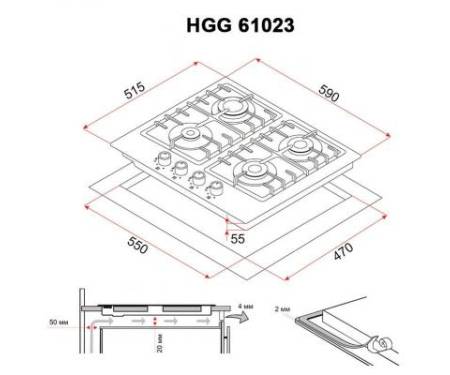 Варочная поверхность Perfelli HGG 61023 WH