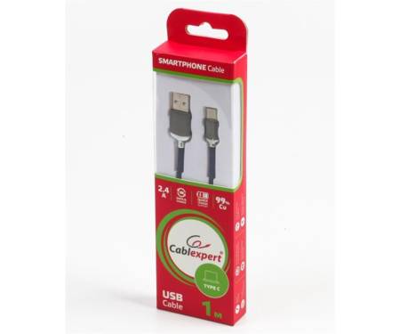Кабель Cablexpert (CCPB-C-USB-07B) USB 2.0 A - USB Type-C, премиум, 1м, синий