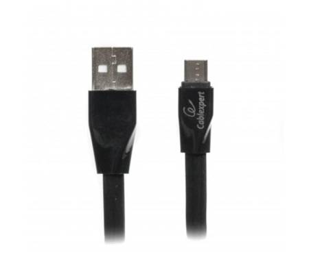 Кабель Cablexpert (CCPB-M-USB-01BK) USB 2.0 A - microB, премиум, плоский, 1м, черный