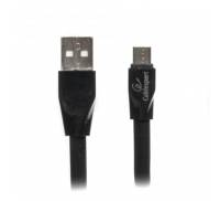 Кабель Cablexpert (CCPB-M-USB-01BK) USB 2.0 A - microB, премиум, плоский, 1м, черный