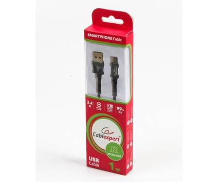 Кабель Cablexpert (CCPB-M-USB-04BK) USB 2.0 A - microB, премиум, 1м, черный