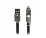 Кабель Cablexpert (CCPB-ML-USB-05BK) USB 2.0 BM - Lightning + microUSB, премиум, плоский, 1м, черный