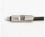 Кабель Cablexpert (CCPB-ML-USB-05BK) USB 2.0 BM - Lightning + microUSB, премиум, плоский, 1м, черный