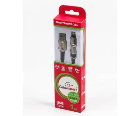 Кабель Cablexpert (CCPB-ML-USB-05BK) USB 2.0 BM - Lightning + microUSB, премиум, плоский, 1м, черный