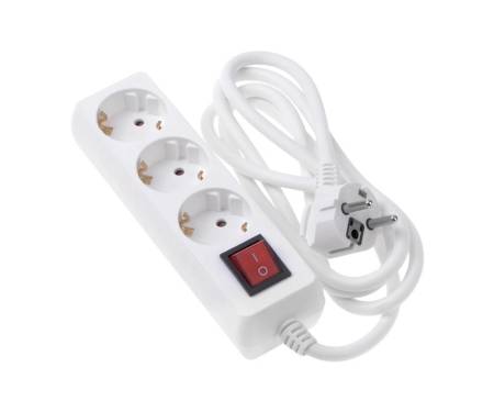 Фильтр питания 2E (2E-U03ESM1.8) 3хSchuko, 1.8 м, белый