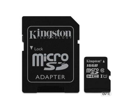 Kingston 16 GB microSDHC Class 10 UHS-I + SD Adapter (SDC10G2/16GB)