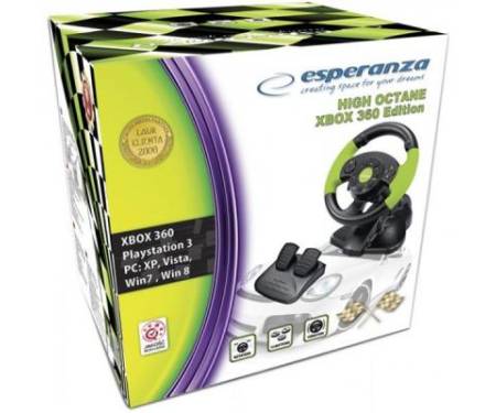 Руль Esperanza PC/PS3/XBOX 360 Black-Green (EG104)