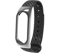 Ремешок UWatch Silicon Carbon Fiber Plastic Frame Replacement Wrist Band For Mi Band 2 Black
