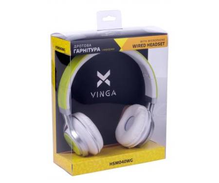 Наушники Vinga HSM040 White/Green (HSM040WG)