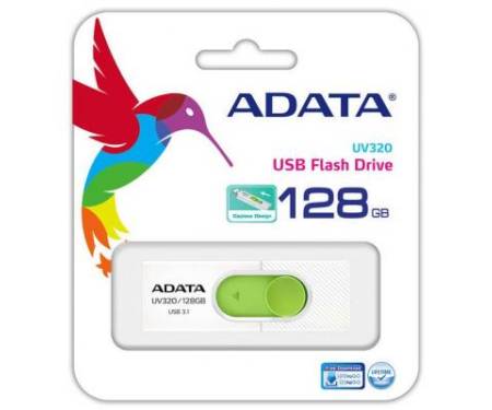 Флешка ADATA 128GB UV320 White/Green USB 3.1 (AUV320-128G-RWHGN)