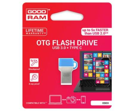 Флешка Goodram 32GB ODD3 Blue Type-C USB 3.0 (ODD3-0320B0R11)