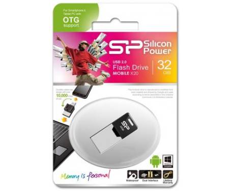 Флешка Silicon Power 32GB Mobile X20 USB 2.0 (SP032GBUF2X20V1K)
