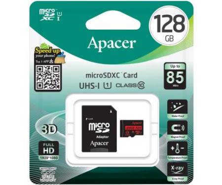 Карта памяти Apacer 128GB microSDXC Class10 UHS-I (AP128GMCSX10U5-R)