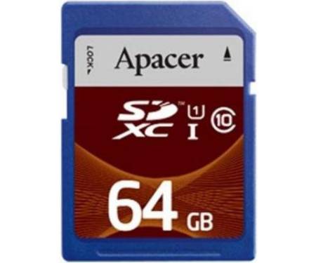 Карта памяти Apacer SDXC UHS-I Class10 64GB RP (AP64GSDXC10U1-R)