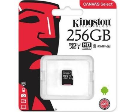 Карта памяти Kingston 256GB microSDXC class 10 UHS-I Canvas Select (SDCS/256GBSP)