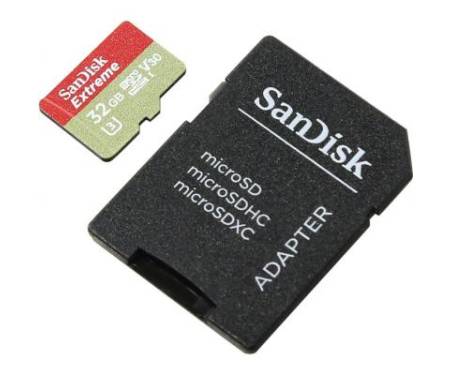 Карта памяти SanDisk 32GB microSD class 10 V30 A1 UHS-I U3 Extreme Action (SDSQXAF-032G-GN6AA)