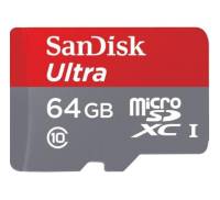 Карта памяти SanDisk 64GB microSD Class 10 UHS-I Ultra (SDSQUNS-064G-GN3MN)