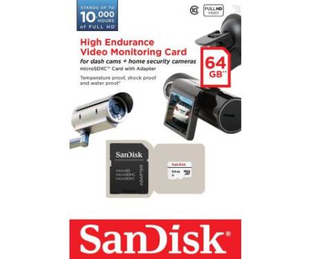 Карта памяти SanDisk 64GB microSDXC class 10 High Endurance Video Monitoring (SDSDQQ-064G-G46A)