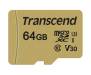 Карта памяти Transcend 64GB microSDHC class 10 UHS-I U3 V30 (TS64GUSD500S)