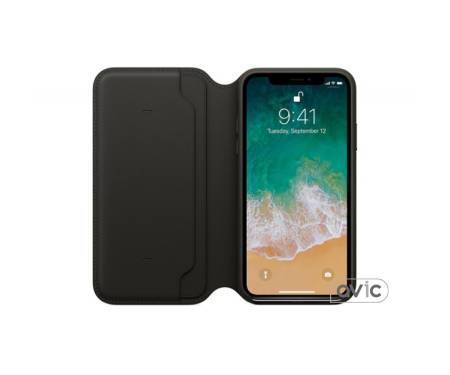Чехол для смартфона Apple iPhone X Leather Folio - Black (MQRV2)