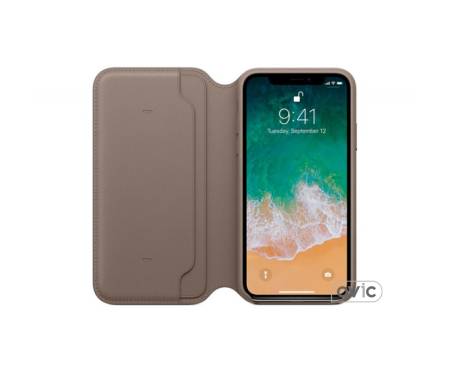 Чехол для смартфона Apple iPhone X Leather Folio - Taupe (MQRY2)