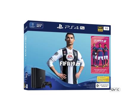 Игровая приставка Sony Playstation 4 Pro 1TB + FIFA 19