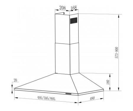 Вытяжка INTERLINE UNNA WH A/60 PB/2/T
