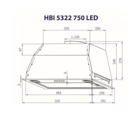 Вытяжка MINOLA HBI 5322 BL 750 LED