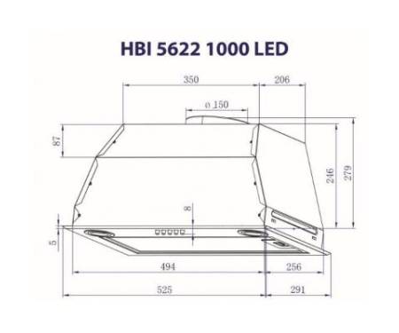 Вытяжка MINOLA HBI 5622 BL 1000 LED