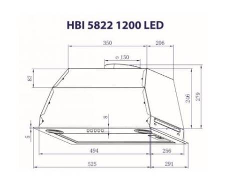 Вытяжка MINOLA HBI 5822 BL 1200 LED