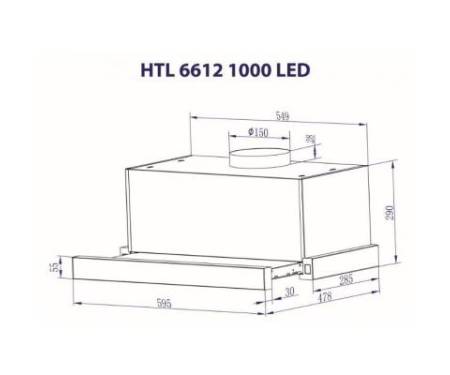 Вытяжка MINOLA HTL 6612 BL 1000 LED